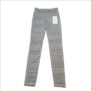 Women's Athleta NWT XS High Rise Jacquard Chaturanga Tights Leggings Grey Black